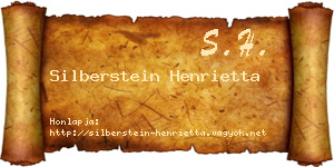 Silberstein Henrietta névjegykártya